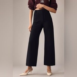 ANTHROPOLOGIE Maeve The Colette Ponte Wide-Leg Pants Crop 24 24P Petite Black